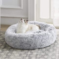 Lit de beignet non glissé Lit pour animaux de compagnie Long Fauxfur lavable